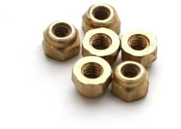 SPITBOARDS Fingerboard Lock Nuts for Professional Complete Fingerboards Nylon Insert First aid Fingerboard Tuning Self Locking System Spare Parts 6pcs (Gold)