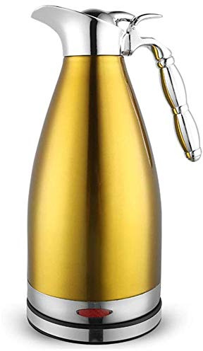 FairUo Kettles for Boiling Water, Stainless Steel Double Liner Insulation Water Boiler & Heater, Cordless Coffee Pot with Auto Shut-Off & Boil Dry Protection, 2.0L, 1350W/Gold
