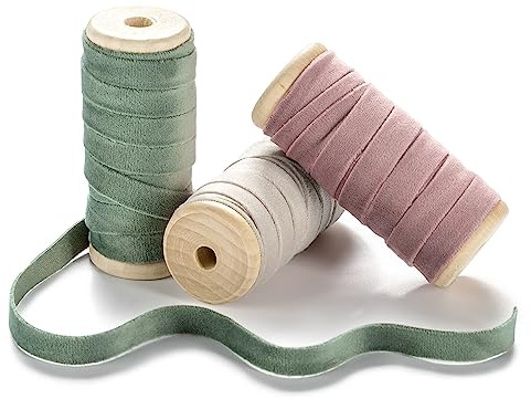 CHUQING Samtband Geschenkband Schleifenband Samt Dekoband Mehrfarbig | Weiches Samtband als Geschenkband und Dekoband für Schleifen, Basteln, Hochzeit, Geburtstag und Verpackungen Weihnachten