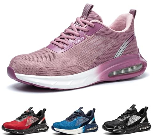 TQGOLD Chaussures de Sécurité Hommes Femmes Basket de Securite | Légère Respirant Antidérapant Chaussures de Travail Embouts en Acier | Confortable Amorti Industrie Protection Sneakers