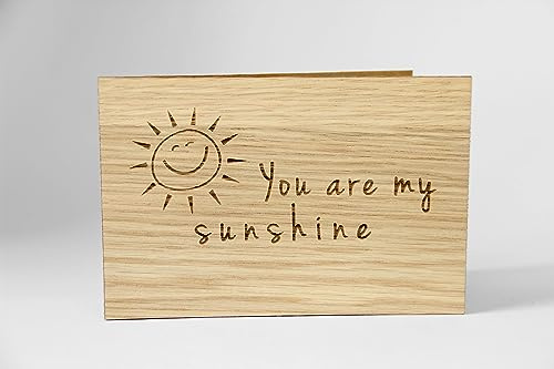 Original Holzgrußkarte - Herzlichen Glückwunsch zum Geburtstag - 100% handmade in Österreich, aus Eichenholz gefertigte Geschenkkarte, Geburtstagskarte, Grußkarte, Klappkarte, Postkarte