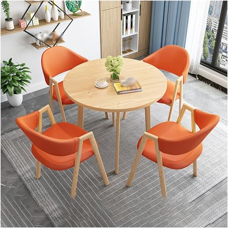 Büro-Empfangsraum-Clubtisch,Couchtisch Und Stuhl-Set,Besprechungstisch,Verhandlungstisch,Besprechungen,Kleine Runde Tische,Runder Tisch Und Vier Stühle,Platzsparende Möbel,Büro-Konferenztische ( Color