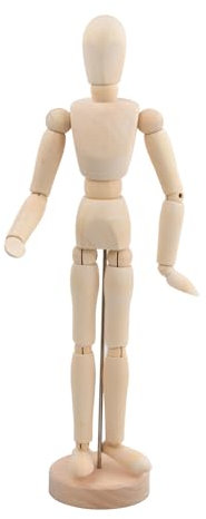 Dibotell Manichino in Legno, Manichino da Artista da Disegno, Maschio in Legno, Manichino Flessibile, in Legno, Figura in Legno, Bambola in Legno (30 cm)