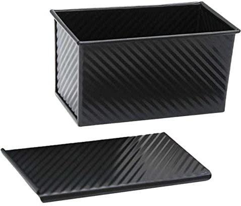 FELTECHELECTR Corrugated Toast Mold Toast Box Bread Baking Non Stick Carbon Steel Loaf Pan for Home Use