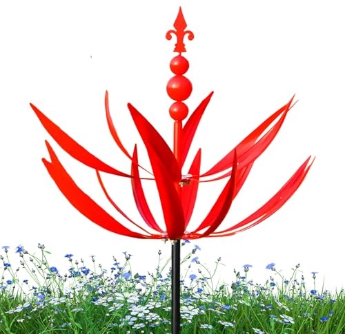 Metall Windrad Windspiel Windmühle Für Garten Windrad Für Garten Wetterfest Gartenstecker, 360 Grad Drehbare -Windspiele Aus Metall,Für Garten Als Dekoration