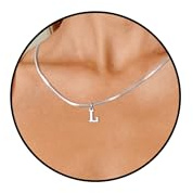 14K Vergoldet Kette Damen mit Buchstaben Geschenke für Frauen Mädchen | Halskette mit Buchstaben A-Z Necklace Women Anhänger Buchstaben Kette Silberkette Goldkette