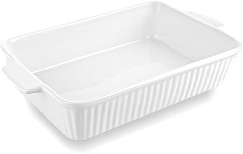 AKOLAFE Bandeja Horno Rectangular 3 Litros Fuente de Cerámica XXL con Asas Apta para Horno y Microondas Fuente Grande bandeja de horno ceramica Pirofila da Forno para Lasaña para 4-6 Personas