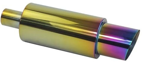 Auspuff Schwanzrohr Universal-Auspuffanlagen Aus Edelstahl, Rennschalldämpfer, Universal-Schalldämpfer, 5,1 cm, Schräger Auslass, Regenbogen-Autoauspuff Auspuff Schalldämpfer