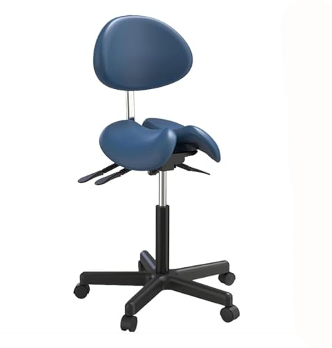 JAVYPPT Sattelhocker, geteilter Sattelsitzstuhl, ergonomischer Sattelhocker mit Rückenlehne, verstellbare Sattelstühle for Krankenhaus, Labor, Büro, Zuhause(C)