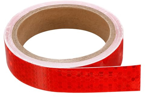 sourcing map Reflective Tape - Water Proof Self-Adhesive High Visibility Safe Tapes for Lorry Car Conspicuity - 1-inch x 15 Ft - Red