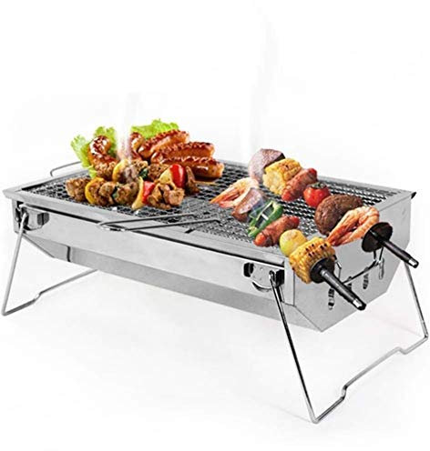 VDLLQYN, Barbecue d'extérieur au charbon de bois, en acier inoxydable, Kebab, pliable, Portable, parfait for le Camping,Barbecue d'extérieur