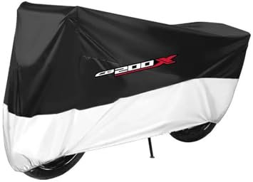 Hülle für Motorräder Für HON&DA CB200X CB 200 X 2022 2023 Motorrad-Schutzhülle Den Außenbereich Wasserdicht Staubdicht Sonnenschutz(Black Silver,L for 180cm)