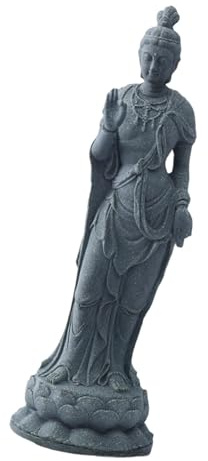 F Fityle Guan Yin Statue Weibliche Buddha-Skulptur Aquarium Landschaft Feng Shui Buddha Figur Kuanyin Figur für Garten Desktop Rasen