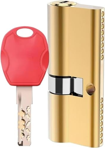 Serratura a cilindro, serratura a cilindro, Serratura a cilindro antifurto for porta, vecchio stile, con doppia apertura, serratura a cilindro AB interamente in rame, tipo universale, 7 chiavi(65mm32.