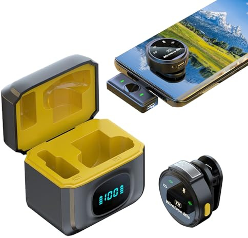 Tanxier Microfono Clip Senza Fili Microfono A Clip Magnetica | Autonomia 12H Altoparlante per Video Social Canto Riprese Live