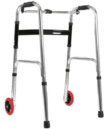 NEWFUN Andador para ancianos,Plegable, caminadores para mayores,Aluminio, Ligero, Altura regulable, ligero, con capacidad de carga de hasta 180 kg