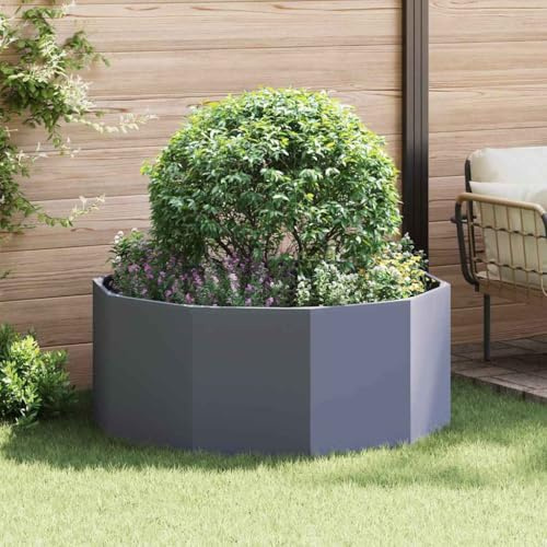 Kaloriko Vaso per piante antracite in acciaio, 120 x 120 x 50 cm, resistente al gelo e resistente all'inverno, versatile come vaso da fiori, fioriera, vaso, cassa, ideale per giardino, terrazza