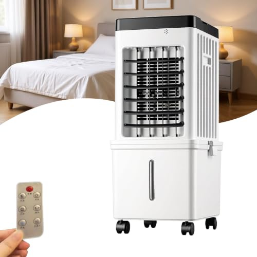 LwiftGal Climatizador Evaporativo PortáTil 15l, Silencioso para Dormitorio Y Oficina, Ruedas, 3 Velocidades con Temporizador De 7,5 Horas, para HabitacióN