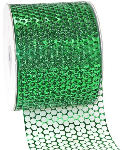 Morex Ribbon Chicago Poly Honeycomb Ribbon, 3-1/4 inch by 50 Yards, Green