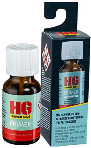 HG POWER GLUE Primer - Klebevorbehandlung Haftvermittler für PP, PE, TPE, EPDM, PTFE, Silikon, wachs- oder ölhaltige Kunststoffe - unverzichtbar im KFZ-Bereich und Haushalt (15 ml)