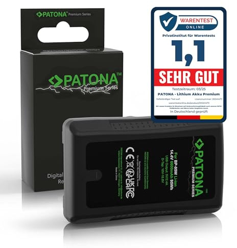 PATONA Premium V-Mount - Ersatz für Akku Sony BP-95W mit 6600mAh und 95Wh (somit unter den magischen 100Wh nach EU-Flugrichtlinie)