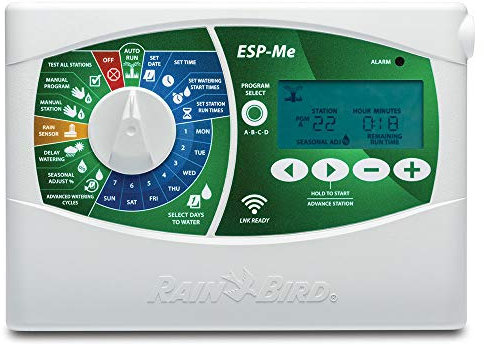R.Bird - Programador eléctrico de riego ESP 7 Estaciones, Ampliable con módulos a 22. Funciona con electroválvulas de riego eléctricas 24V de Cualquier Marca.
