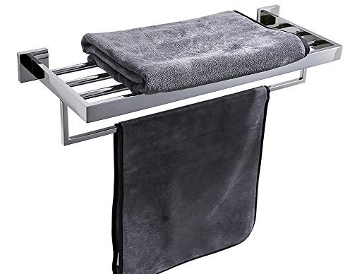 TURS Towel Rack Bathroom Towel Shelf Holder Hanger Towel Rails 20-Inch Stainless Steel Wall Mount, Polished Chrome Finish, Q7008P-50CM