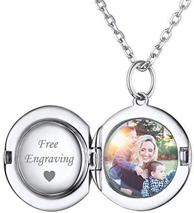 ChicSilver Damen 925 Sterling Silber Halskette Personalisiert Medaillon für Mädchen, Damen Medaillon zum öffnen für Bilder, Frauen Rund/Oval Medaillons für Bild Amulett Schmuck für Freundin Ehefrau