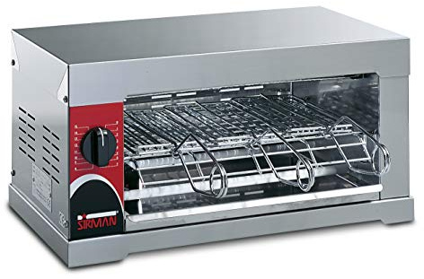 SIRMAN Sandwichera 6Q profesional resistencias de cuarzo con desviador 2400 W | totalmente de acero inoxidable | desviador para exclusión resistencia inferior