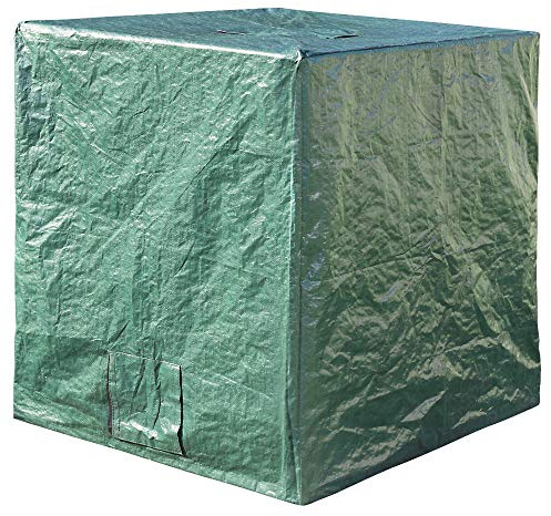 IBC Container Abdeckplane Abdeckung für Tankgröße 600 oder 1000 Liter in Grün Wassertank Regentonne Schutzbezug Schutzfolie Schutzhülle Plane Auswahl Kingpower, Volumen:1000 L