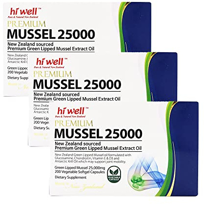 (Pack of 3) Hi Well Premium Mussel 25000 200Vegetable Softgel Capsules