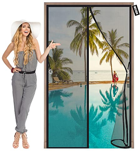 Zanzariera Magnetica Finestra 40x145cm Nero Zanzariera Porta Finestra su Misura Facile Montaggio Adsorbimento Magnetico Facile Da Installare per Porte d'Ingresso Porte