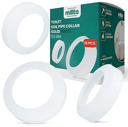 10x Millto™ WC Anschluss Rosette Klapprosette 110mm WC-Stutzen Abdeckrosette Weiß Toilettenrosette Kanalisationsrohrabdeckung Rohrrosette Abdeckelement