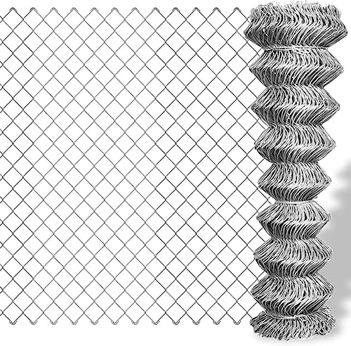 CIADAZ Maschendrahtzaun Verzinkter Stahl 15×1,25 m Silbern, Zaun Garten, Zaunpfosten, Maschendraht, Bauzaun Gebraucht, Gitterzaun, Geflügelnetz, Kükendraht, Stahlmatten Zaun