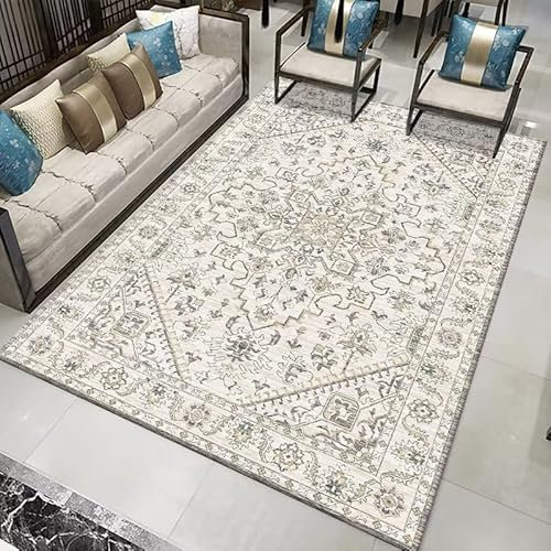 Boho Tribal Teppich Orientalisch Vintage Teppich rutschfest Waschbar Kurzflor Rugs Bodenteppich Fußmatte Flur Läufer FüR Schlafzimmer Flur Wohnzimmer Boden Teppich Zimmer Dekoration 160x230 cm