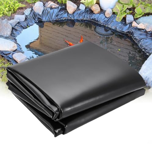 Ywanwj 5x12.5mLona Estanque Estanque prefabricado Grande Capa Plegable Base de HDPE Fácil de Cortar Flexible y Flexible Amplia Gama Aplicaciones Mantenga a Sus Peces Seguros Paisajismo