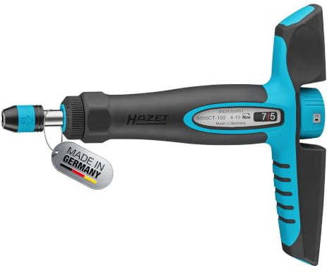 HAZET Drehmomentschraubendreher mit Quergriff 6005CT-100, Länge 198 mm | Abtrieb 1/4 Zoll (6,3 mm) Sechskant hohl, Geprüft nach DIN EN ISO 6789-2:2017, Länge 198 mm, Genauigkeit 6 %, 446 g