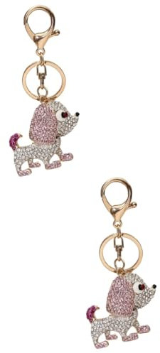 GALPADA 2stücke Puppy Schlüsselanhänger Mit Glitzersteinen Metallanhänger Für Taschen Oder Schlüssel Süßer Hund Schlüsselring Als Stilvolle Dekoration Für Tierliebhaber Als