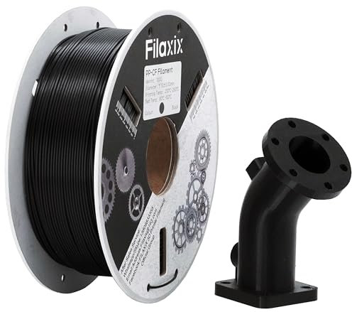 Kohlefaser-Polypropylen-Filament 1,75 mm, verzugsfreies und feuchtigkeitsfreies Filament, kompatibel mit Bambu LAB, QIDI MAX3, FLASHFORGE Adventurer 5M,Prusa 3D-Drucker,700g, Schwarz