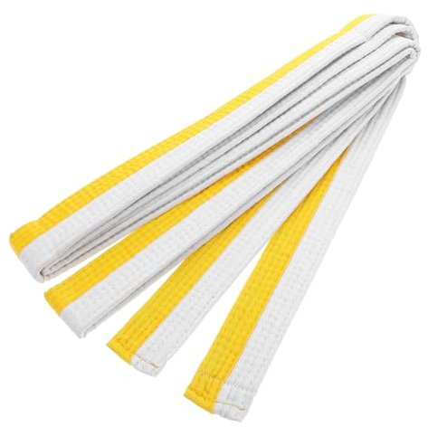 MOBUTOFU Judogürtel Gelb Weiß Für Kampfsport Training Judo-Belt in Uniformfarben Aikido-hüftgürtel Karate-gürtel Für Graduierung Trainingsausrüstung Für Erwachsene