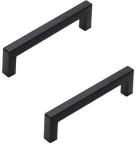 Schrankgriffe Schwarz 96mm, 2 Stück Möbelgriffe Zinklegierung Griffen | Sprühfarbe, Küchengriffe 96mm Lochabstand Schrank Schublade Türgriff Küche Schubladengriffe Griffe für Küchenschränke 96mm/3.8in