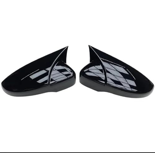 Auto Spiegelkappen Für VW Für GOLF 6 VI MK6 Für GTI R Für Linie R20 Für Touran Carbon Faser Muster Spiegel Seite Flügel Rückspiegel Abdeckung Rückspiegelkappe(Glossy Black)