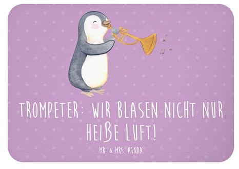 Mr. & Mrs. Panda Kühlschrankmagnet Trompete Kunst - Geschenk, Blechbläser, Atemtechnik, Musiker, Musik, Fridge Magnet, haftmagnet, Instrument, jazzig, laut, zettelhalter, Lernen, whiteboardmagnet