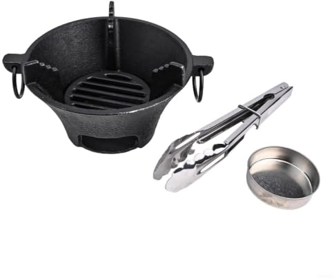 Cast Iron Charcoal Stove for outdoor picnics Japanese BBQ Grill Outdoor Cooking Oven Black 16cm