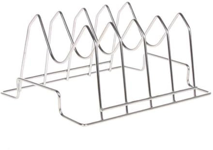 MasterCook - Supporto per Costine E Arrosti in Acciaio Inox, Rastrelliera per BBQ E Forno, Accessorio per Cottura Omogenea di Carne E Ribs, Perfetto per Barbecue A Gas E Carbonella