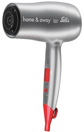 Solis Home & Away Reise-Haartrockner, Anthrazit/Rot, 1800 Watt