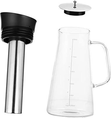 ZUNOXAZ Cafetera De Vidrio Resistente Al Calor 1500 Ml De Borosilicato Con Filtro Acero Inoxidable Para Café Frío y Caliente Uso Doméstico y Portátil 1 Unidad