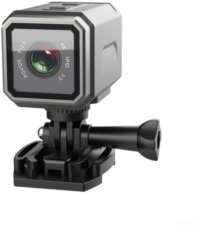 Durashmall Action Camera 4K, videocamera per moto con 8 ore di registrazione continua WiFi hotspot per ciclismo, viaggi, passeggiate con animali domestici, 66,2 x 41,5 x 42,5 mm