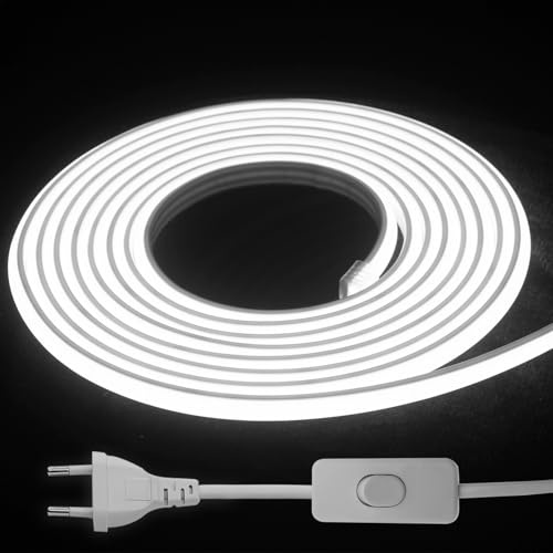 STHomedeco Ruban LED Extérieur 220V IP65, Bande Lumineuse Jardin(6000K, 2m) | Étanche IP65, éclairage décoratif flexible pour terrasse, façade, jardin et intérieur avec installation facile.