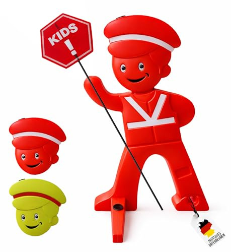 Panneau Attention Enfants – Figurine Signalisation Réfléchissante | Signalisation enfants 120 cm • Réflecteurs • Base lestable • Écoles, crèches et rues résidentielles